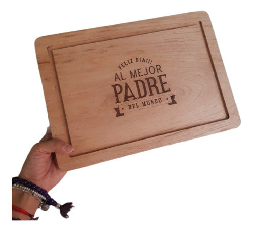 Invitame Creaciones Wooden Platter for Father's Day - 25x35 cm Engraved 0