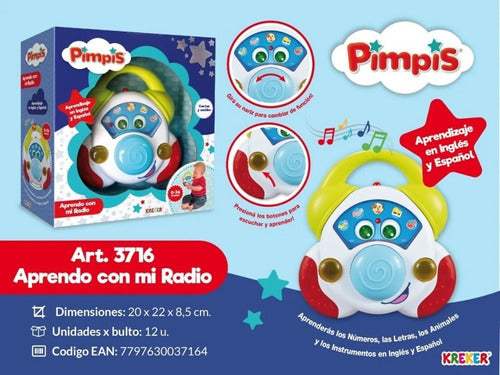 Kreker Radio Infantil Con Sonidos Y Luces Jueguete Bebe 1