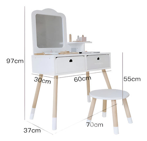 Nunukids Children's Vanity with Bench and Accessories 1