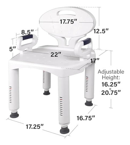 Vaunn Silla De Ducha Ancha Médica Con Reposabrazos 2