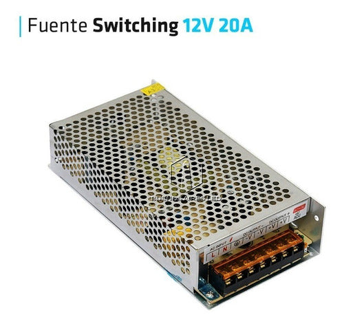 Fuente 12v 20a Metalica Regulada Switching Tira Led Full 2