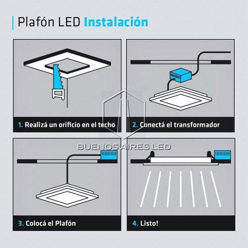 Square 12W LED Recessed Spot Panel with White Frame 3