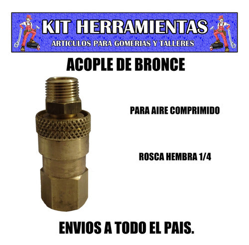 Acople De Bronce Para Manguera De Compresor De Aire 1/4 1