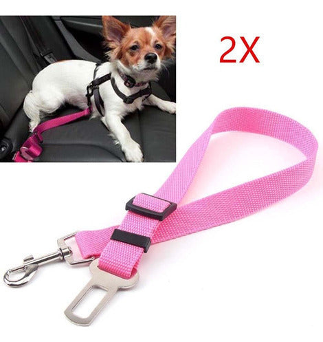 2pcs Rosa Del Cinturón De Seguridad Para Mascotas Perro Clip 5