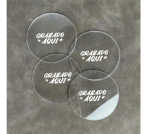 Clear Acrylic Coaster (Opt. Logo, Phrase or Name) 0