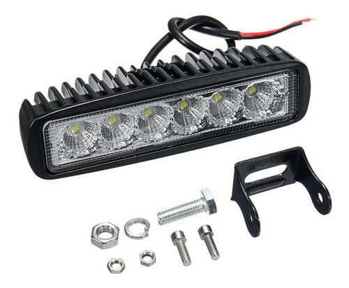 Kit 8 Faros Barra 6 Leds Led Universal 4x4 Atv Motos 1