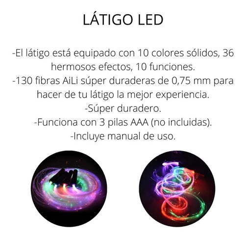 LED Whip with Fiber Optic Light for Luminous Costume 4