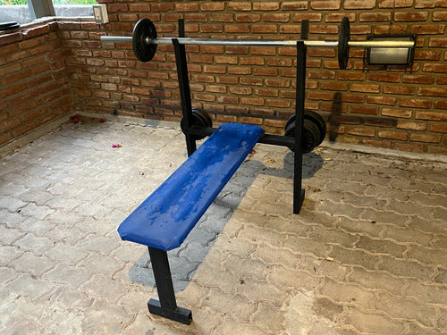 Press De Banca Simple, Con Barra Y 25kg En Discos 0