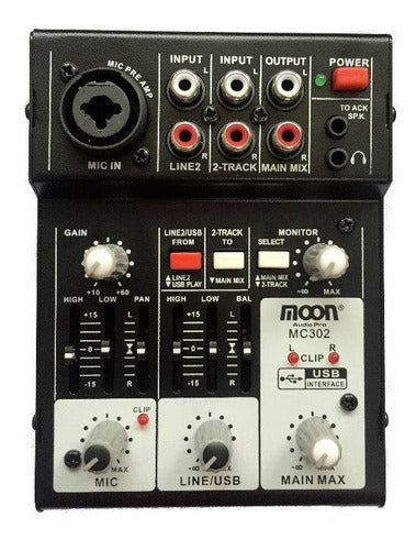 Consola 3 Canales C/ Interfaz Usb Moon Mc302 Multiples Usos 0