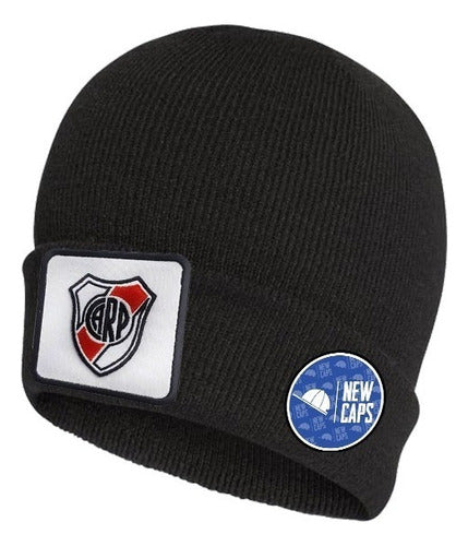 Embroidered River Plate Wool Beanie Hat 0