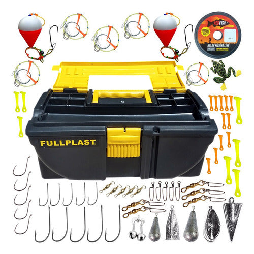 Complete Fishing Box with Assorted Lures, Sinkers, and Hooks 0