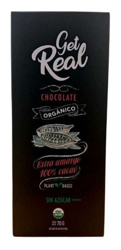 Get Real Chocolate Amargo 80 % Sin Azucar X70g 0