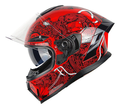 Brand Casco De Moto Modular Con Visor Doble Y Parasol, Integral Co 0