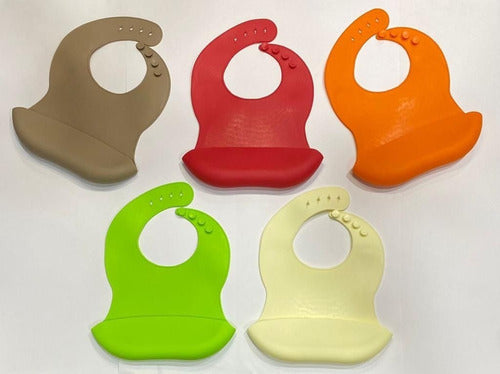 Waterproof Silicone Bib with Containment Pocket for Babies 0