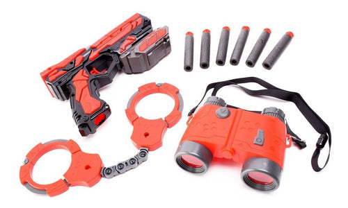 El Duende Azul Missile Launcher Toy with Handcuffs and Binoculars 2