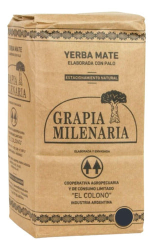 Yerba Mate Grapia Milenaria 10 X 500g - Made with Stems 0