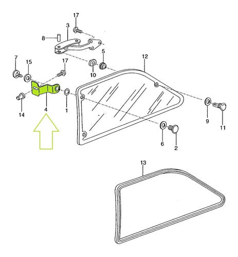 Bisagra  Apertura Vidrio Vw Gol Saveiro Original 3