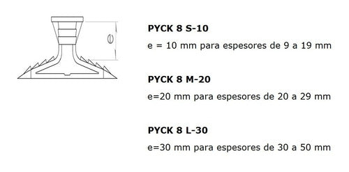 Fijaciones Py Tarugo Pyck M8-20 Para Placa De Yeso - 250 Unid. 1