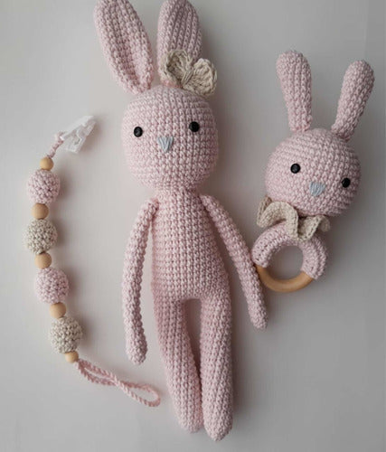 Set De Conejo Al Crochet Amigurumi Recién Nacido Baby Shower 1