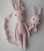 Crochet Bunny Set + Rattle + Pacifier Holder by Chichelandia 1