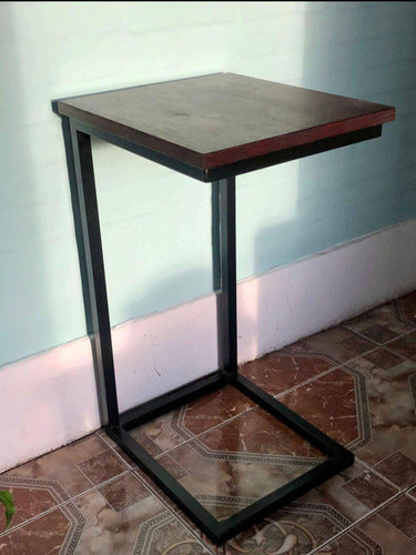 Mesa De Arrime Hierro Y Madera 1