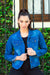 Stylish XXL Women's Stretch Denim Blue Black Jacket by De la Zorra 1
