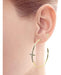 Jibsa Tiny Cross Titanium Stud & 35mm Hoop Earring Set CZ Y 2