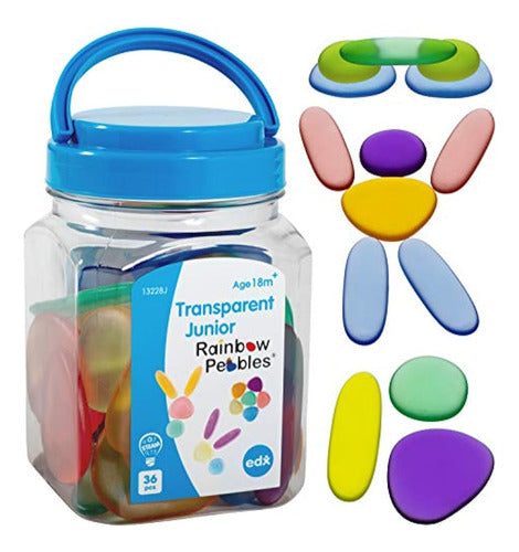 Rainbow Pebbles Edx Education Junior Rainbow Pebbles Mini Jar Transparent 0