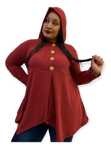 Stylish Gothic Hooded Cape in Soft Wool Blend - Plus Sizes 1