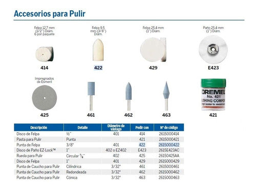 Dremel Disco Para Pulir 425 Minitorno Dremel 425 X 1 Unid 1