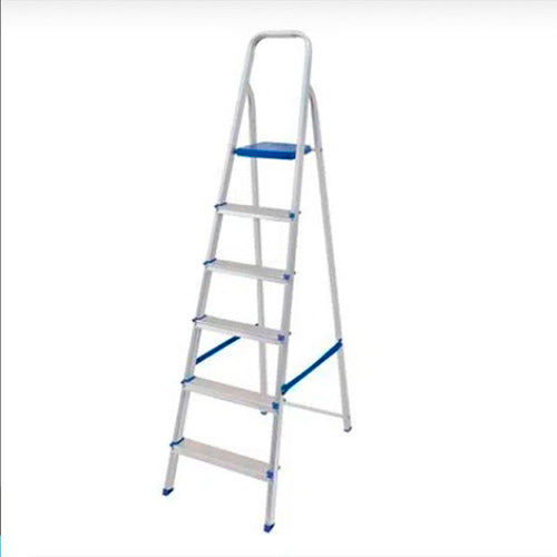 Gloss Reinforced Aluminum Ladder 6 Steps Supports 120 Kg 0