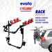 Reinforced Car Bike Rack (3 Bikes) Evato Sport 3