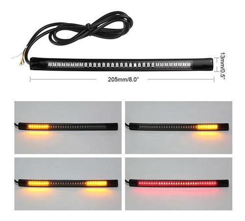 Flexible Adhesive LED Strip for Motorcycle - 20cm Brake and Turn Signal 1