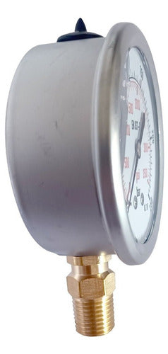 JMG Hidráulica Manometer with Glycerin 0-250 Bar Bottom Connection 63mm 1/4 NPT 5