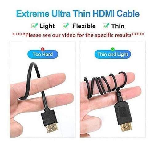 Cable Ultra Delgado Y Flexible Hyper Slim Micro Hdmi A Hdmi 2