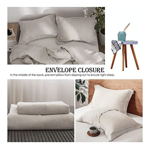 Simple&Opulence 100% Linen Duvet Cover Set 3 Pieces 3