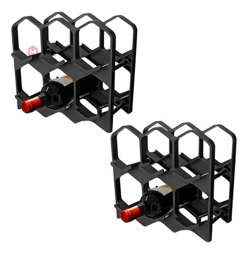 Set X 2 Bodega Vinos Modular Apilable 6 Botellas Bodeguita 0