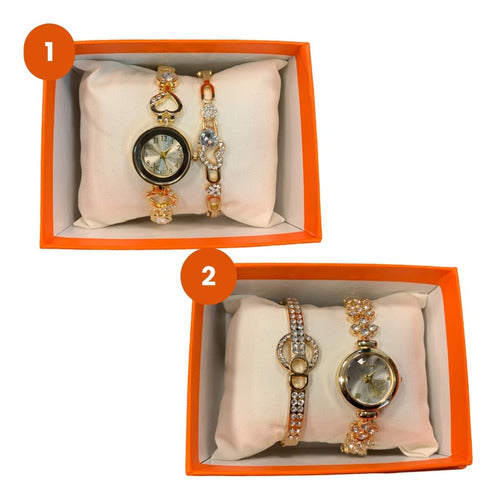 Set De Regalo Mujer 2p Reloj Pulsera 1