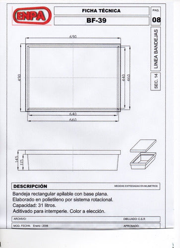 Batea, Bandeja Antiderrame Para Bidones Y Otros Bf-39 3