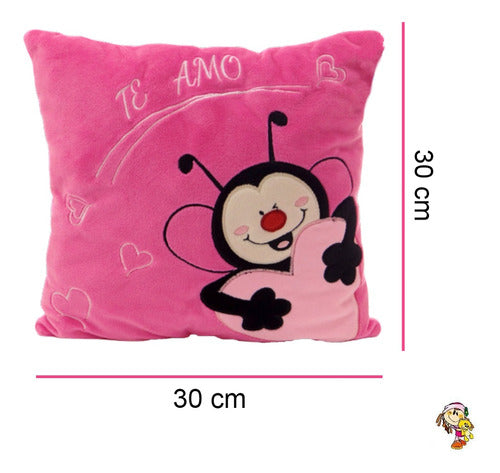 Plush Ladybug Pillow with 'I Love You' Embroidery 1