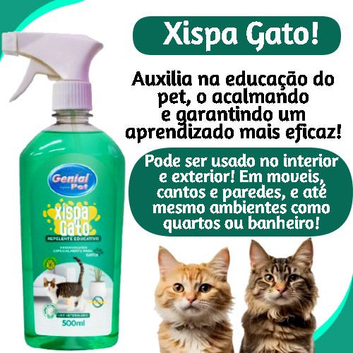 Kit Shampoo Anti Pulga + Xispa Gato Educador Afasta Gato 1