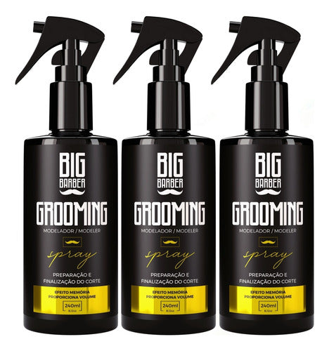 Grooming Modelador Big Barber 240ml Para Penteado Kit 3 Unid 0