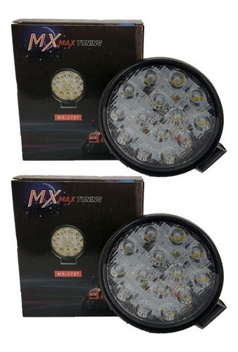 Pair of 2 Universal 14 LED Auxiliary Lights for Auto Truck 4x4 1