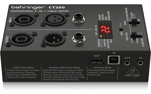 Téster De Cables Behringer Ct 200 8 En 1 Control. X Microp. 1