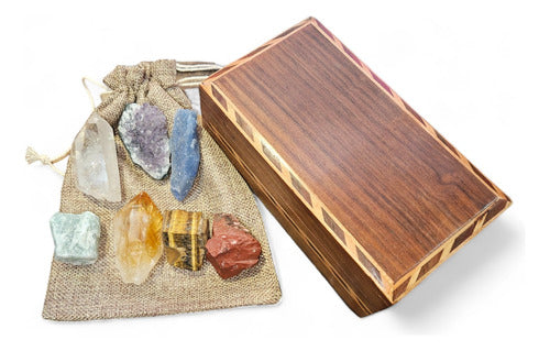 Premium 7 Chakras Energetic Stones Set + Wooden Box 2