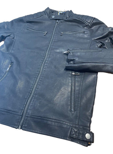 Bacán Campera De Cuero Ecologico Hombre Vestir Pu Urbano Importada 6