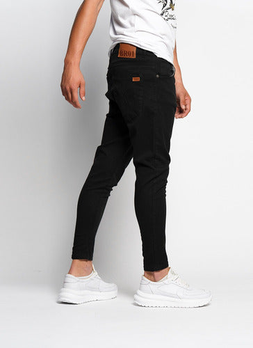 Bross Jean Super Skinny Black Solid Ankle 2