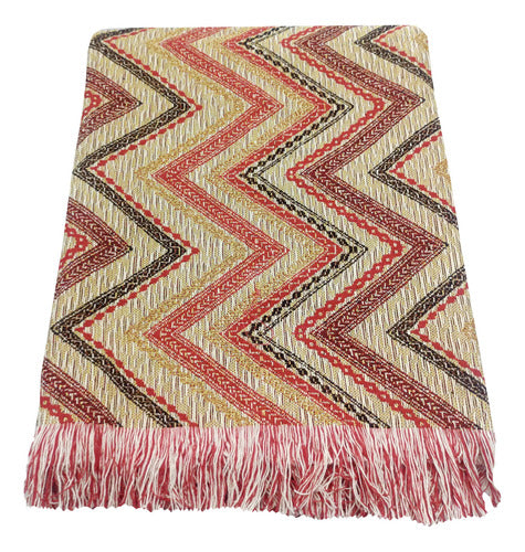 Rustic Jacquard Throw Blanket 125x150 with Fringes - Home Decor 3