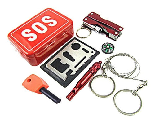 Extreme Multifunction Survival Kit with Flint and Saw 1