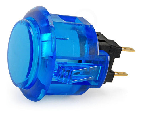 T/SANWA Translucent Blue Arcade Push Button 24mm 0